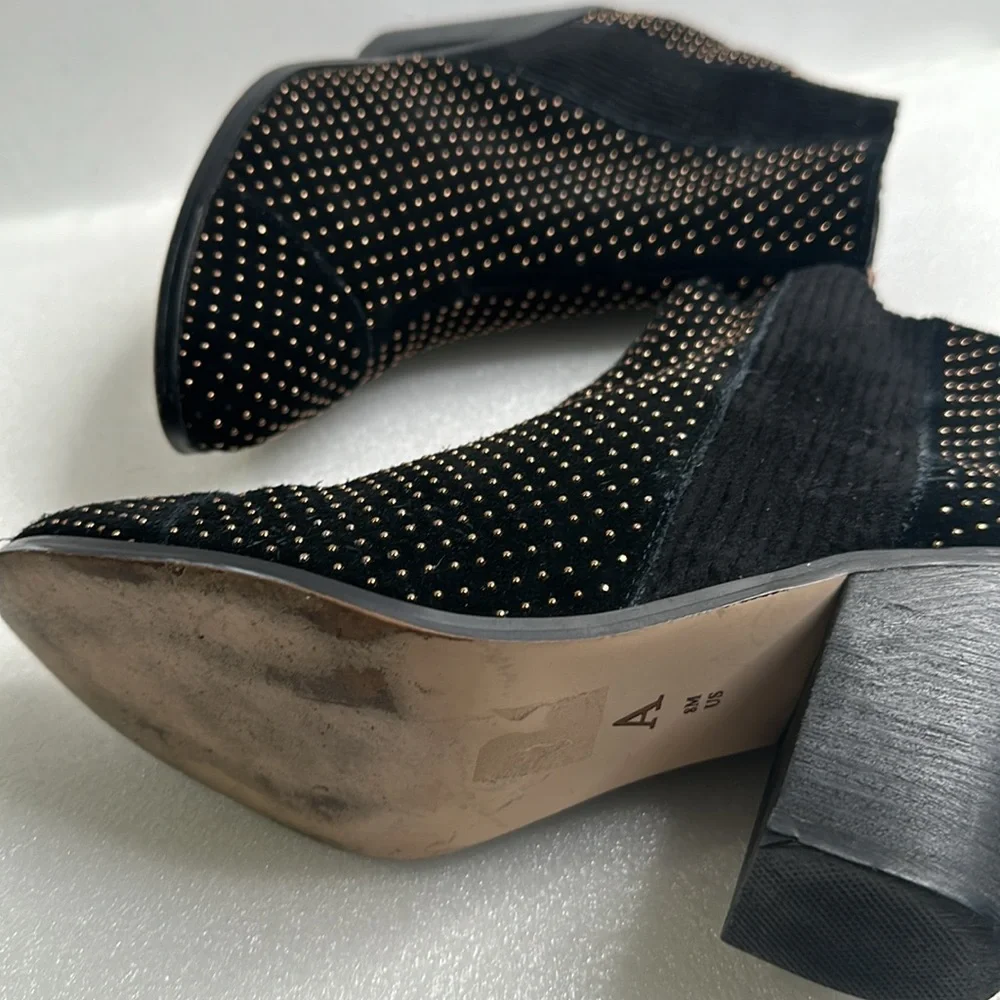 Any anthropology black micro beaded suede ankle boots size 8